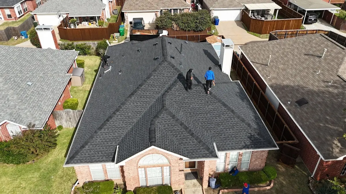 Commercial Roofing work in progress on a Lago Vista property